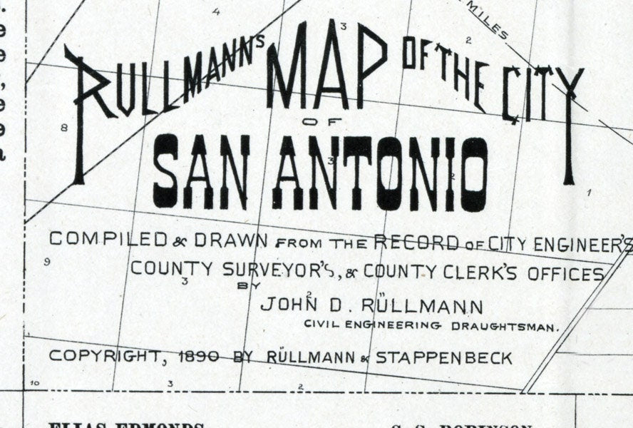 1890 Map of San Antonio Texas