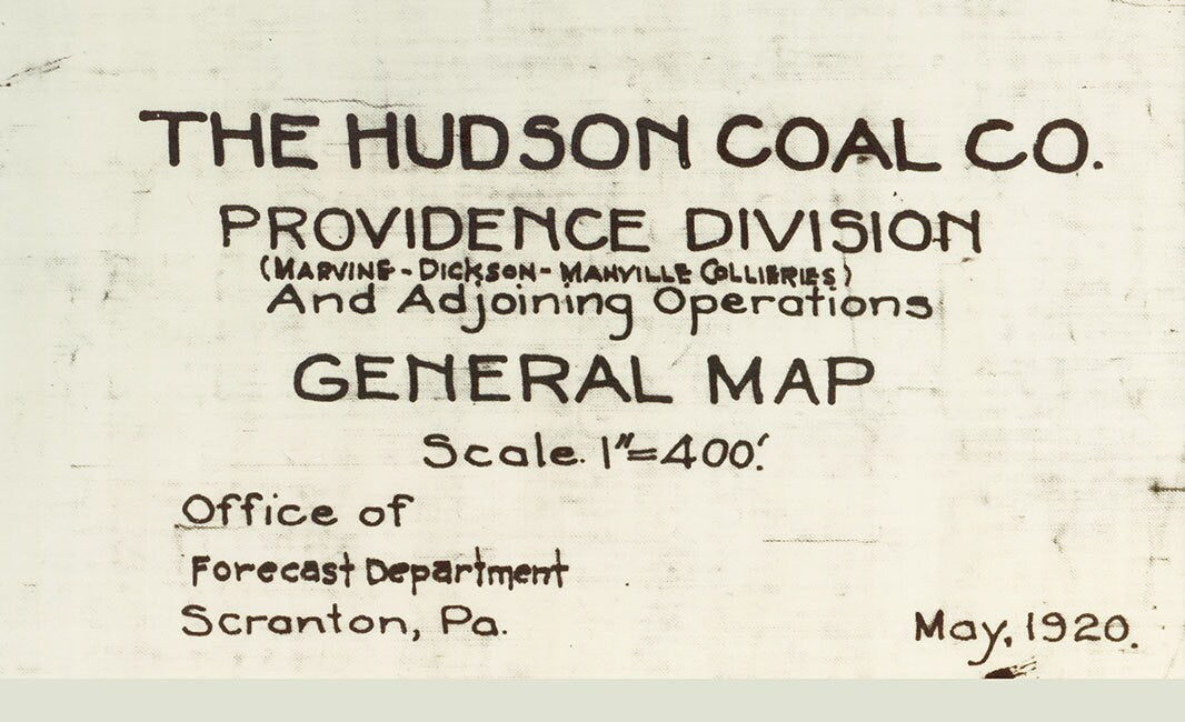 1920 Map of The Hudson Coal Company Scranton PA