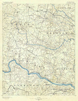 1890 Topo Map of Goochland Virginia Powhatan