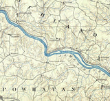 1890 Topo Map of Goochland Virginia Powhatan