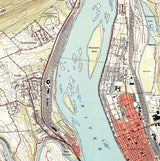 1947 Topo Map of Harrisburg Pennsylvania Summerdale