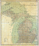 1878 Map of the State of Michigan