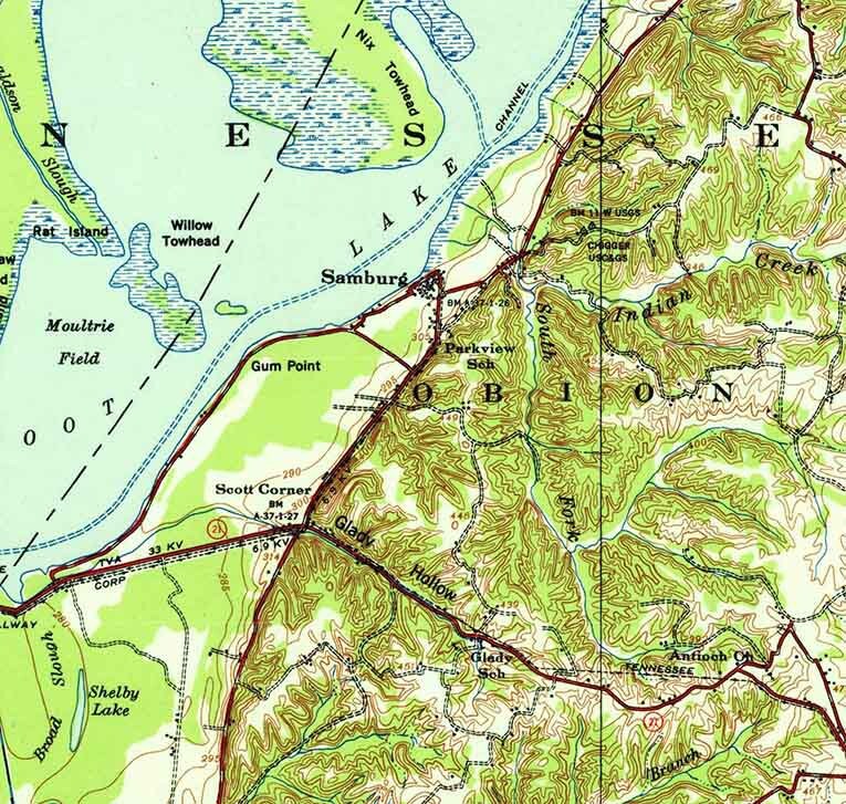 1939 Topo Map of Reelfoot Lake Tennessee Missouri