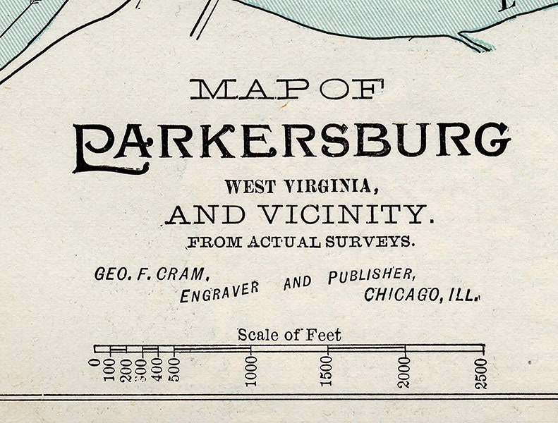 1897 Map of Parkersburg West Virginia