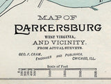1897 Map of Parkersburg West Virginia
