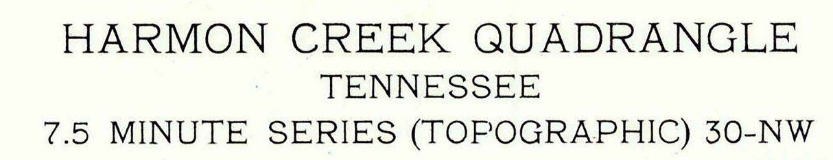 1949 Topo Map of Harmon Creek Tennessee