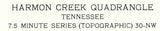 1949 Topo Map of Harmon Creek Tennessee