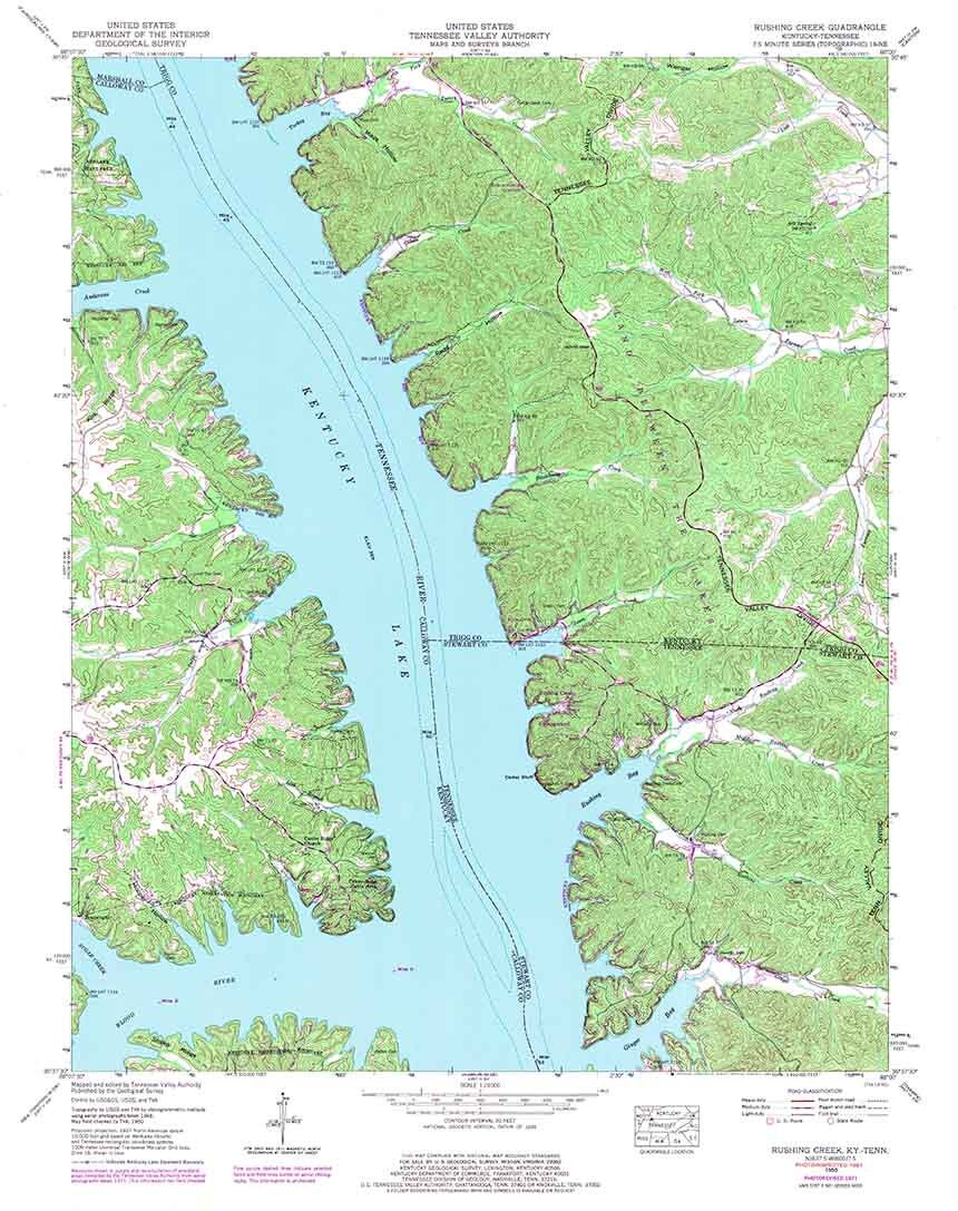 1950 Topo Map of Rushing Creek Kentucky