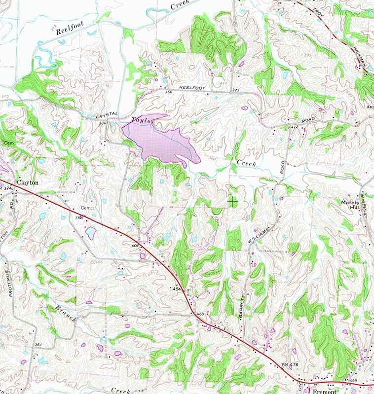 1966 Topo Map of Clayton Tennessee Old Fremont