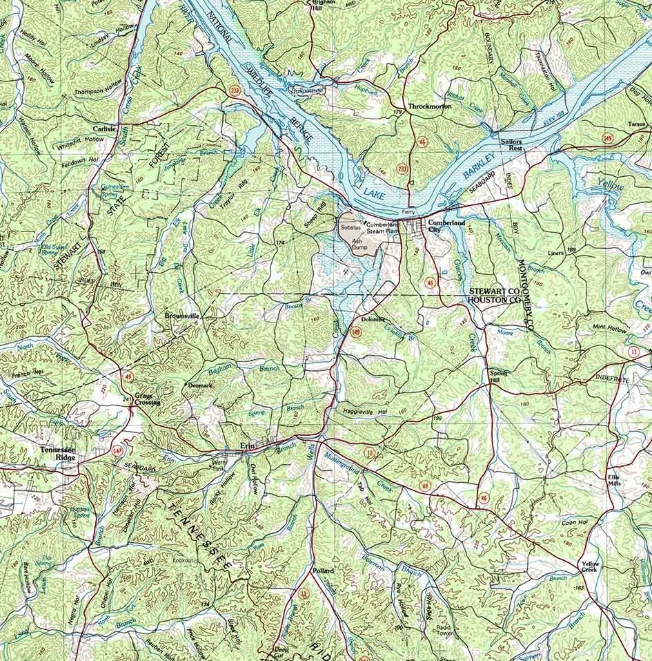 1985 Topo Map of Dickson Tennessee McEwen