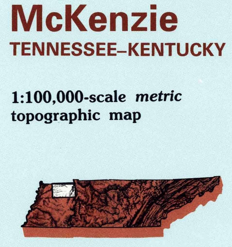 1986 Topo Map of McKenzie Tennessee Martin Paris