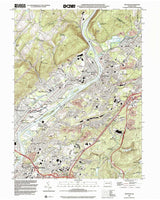 1999 Topo Map of Pittston Pennsylvania Quadrangle