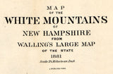 1881 Map of the White Mountains of New Hampshire