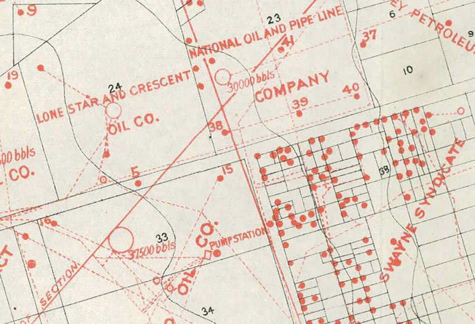 1906 Map of Spindletop Oil Field Beaumont District Texas