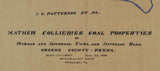 1920 Map of Mather Collieries Coal Properties Greene County Pennsylvania