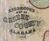 1856 Map of Greene County Alabama Eutaw