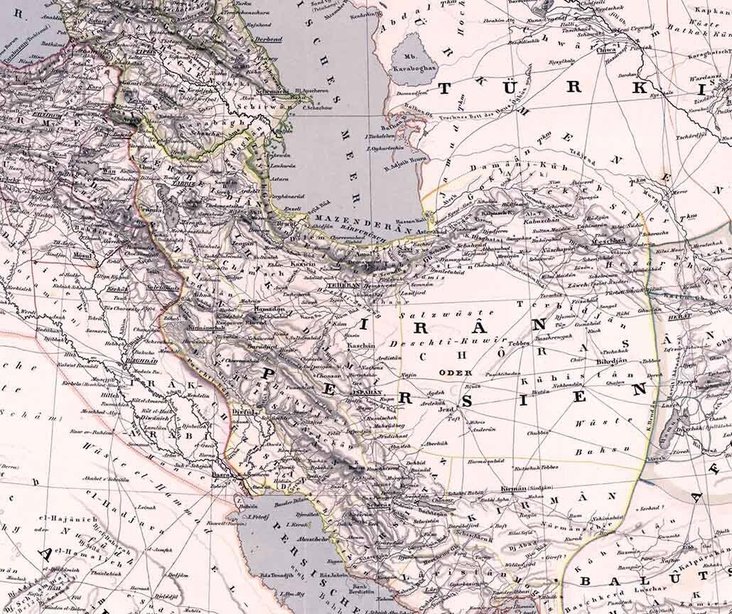 1855 Map of Vorder Asien Berlin Middle East Germany