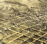 1868 Panoramic Map of Council Bluffs Pottawattamie County Iowa