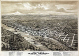 1876 Panoramic Map of Salem Oregon