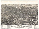 1882 Panoramic Map of Akron Summit County Ohio