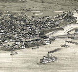 1884 Panoramic Map of The Dallas Oregon