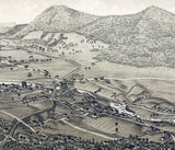 1884 Panoramic Map of Ticonderoga New York