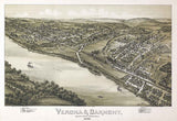 1896 Panoramic Map of Verona and Oakmont Allegheny County Pennsylvania