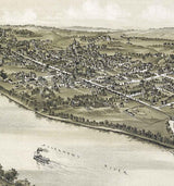 1896 Panoramic Map of Verona and Oakmont Allegheny County Pennsylvania