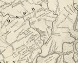 1862 Map of early settlements of Delaware County Pa