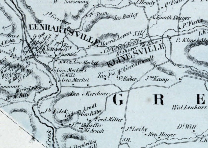 1862 Map of Greenwich Township Berks County Pennsylvania