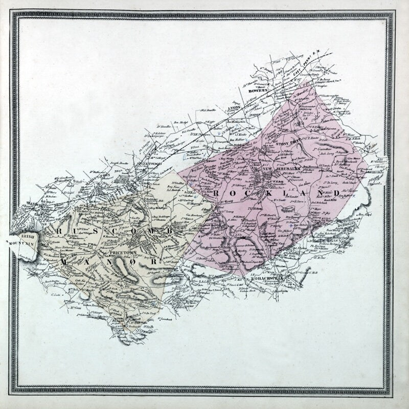 1862 Map of Rockland and Ruscombmanor Township Berks County Pennsylvania