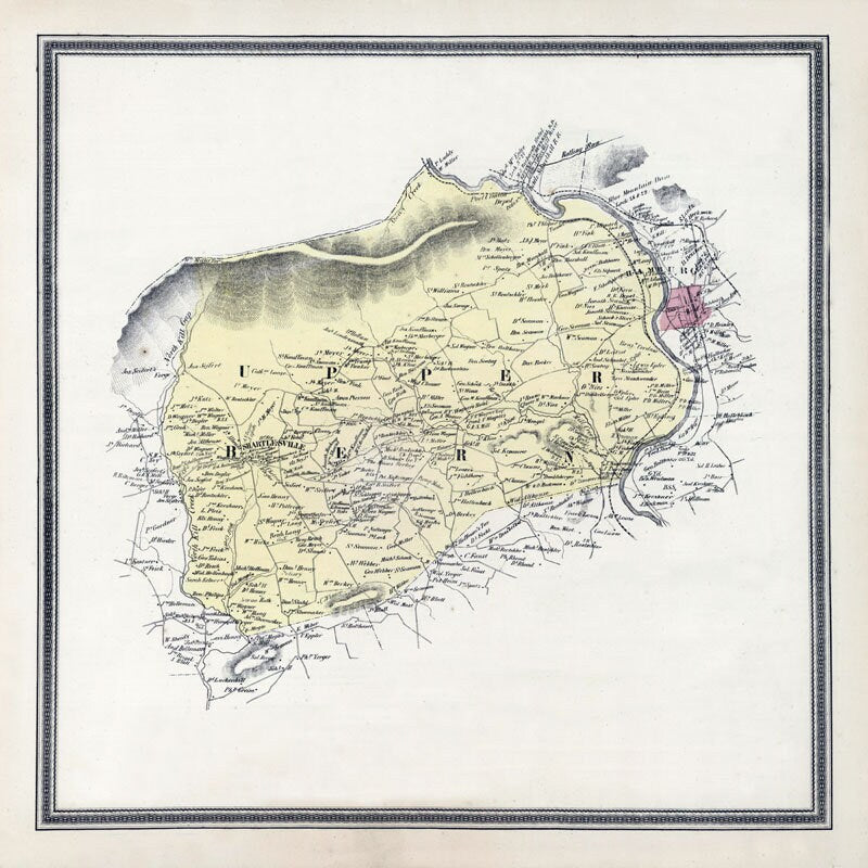 1862 Map of Upper Bern Township Berks County Pennsylvania