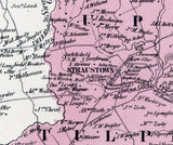 1862 Map of Upper Tulpehocken & Jefferson Township Berks County Pennsylvania