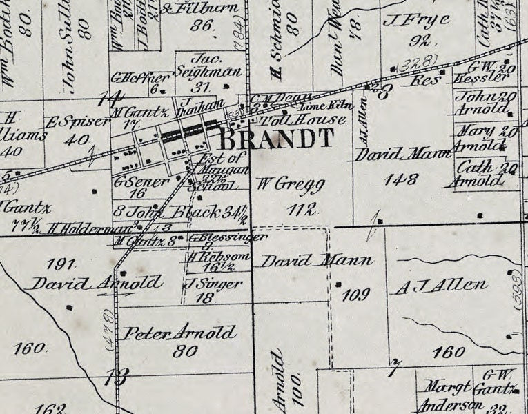 1871 Map of Bethel Township Miami County Ohio