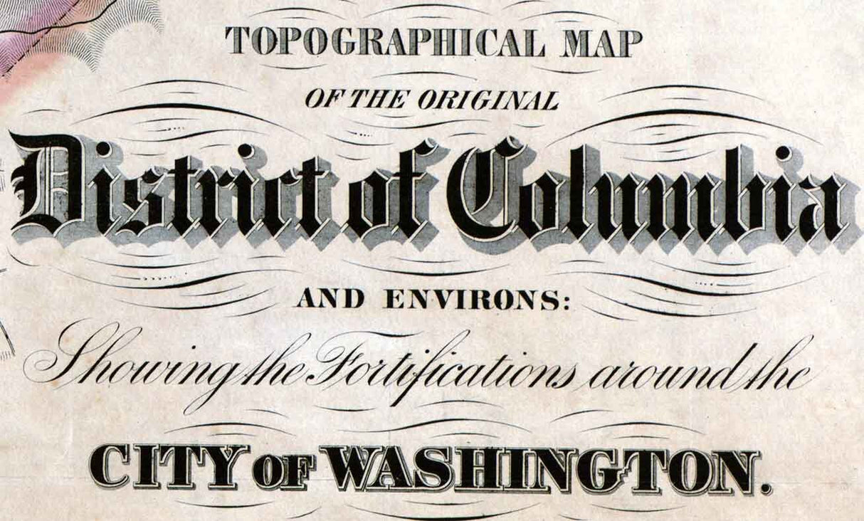 1862 Topo Map of District of Columbia Washington DC