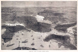 1870 Panoramic Map of Boston Massachusetts