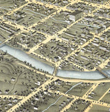 1871 Panoramic Map of Titusville Crawford County Pennsylvania