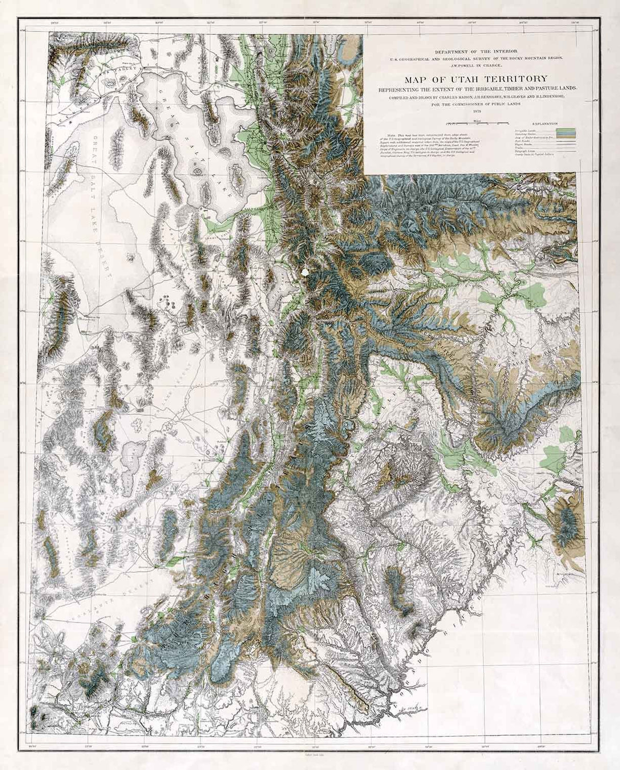 1878 Map of Utah Territory