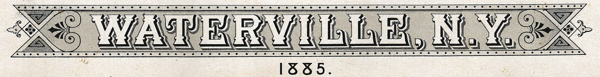 1885 Panoramic Map of Waterville New York
