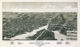 1885 Panoramic Map of Whitewater Walworth County Milwaukee