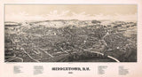 1887 Panoramic Map of Middletown New York