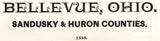 1888 Panoramic Map of Bellevue Ohio Sandusky Huron
