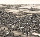 1888 Panoramic Map of Bellevue Ohio Sandusky Huron