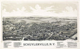 1889 Panoramic Map of Schuylerville New York