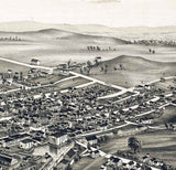 1889 Panoramic Map of Schuylerville New York