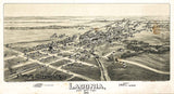 1891 Panoramic Map of Ladonia Fannin County Texas