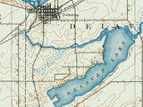 1893 Topo Map of Delavan Wisconsin Quadrangle Delavan Lake