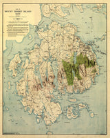 1917 Map of Mount Desert Island Maine