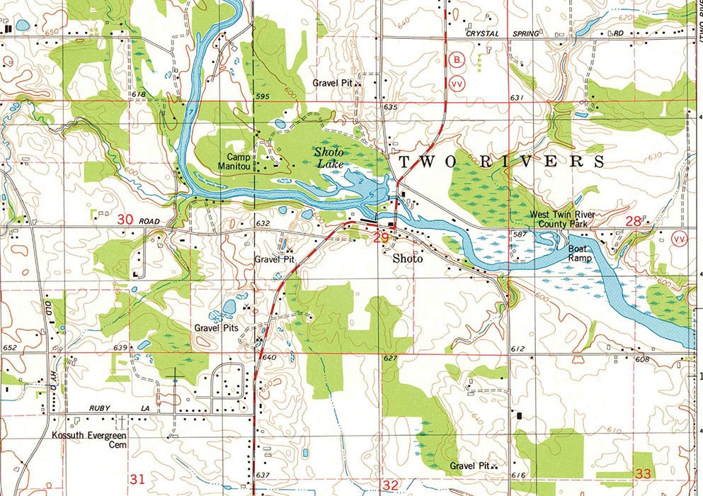 1978 Topo Map of Mishicot Wisconsin Quad