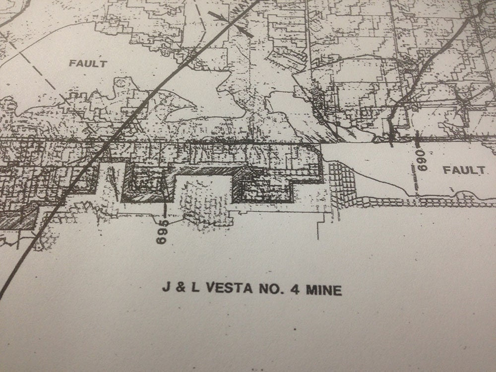 1987 Coal Mine Map of Bethenergy Mines Inc Mine 84  Washington County Pa